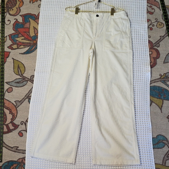 Madewell Off-White Cream Corduroy Utility Wide Leg Pants 29